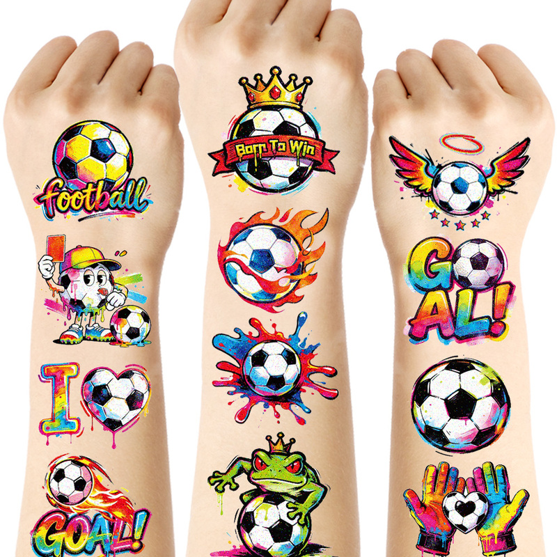 Football Stickers, Face Stickers, Glitter Tattoo Stickers, Waterproof World Cup Football Game Fan Face Stickers, Kidsren's Tattoo Stickers
