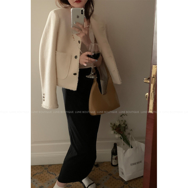 Lune small fragrance coat women's autumn 2022 new thin section early autumn design chic niche short top