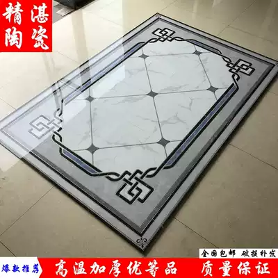 Living room tile parquet floor tiles dining room corridor aisle Chinese pattern modeling infinite gold-plated throwing crystal floor tiles