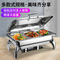 Buffet hydraulic dining stove Electric breakfast stove Hot square clamshell stainless steel Buff furnace Commercial hotel insulation furnace