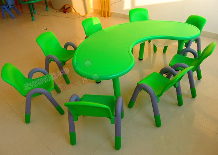 New Kindergarten Special Table Moon Table Plastic Table And Chairs Kit Children Table Early Education Table Study Lift Table And Chairs