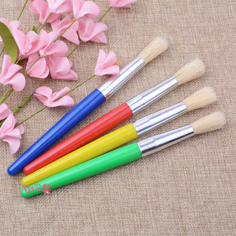 Pen brush Brush Candy color 4 Round Head Pig Mane Students Creative Painting Oil Paintbrush Children DIY Graffiti Pen