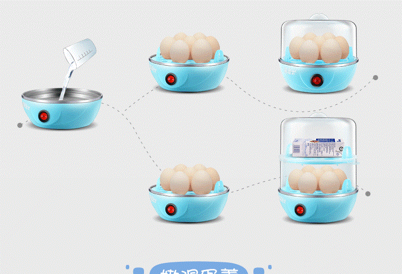 Gấu ông chủ đa chức năng hấp trứng đôi hấp trứng tự động tắt nguồn nhỏ trứng nhỏ inox chính hãng - Nồi trứng bếp điện lẩu nướng 2 ngăn mini