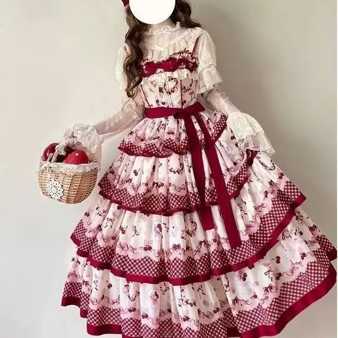 300 фунтов плюс размер Lolita Lolit платье sweetheart daily mid-length pastoral tea стиль милый ветер лёгкая юбка