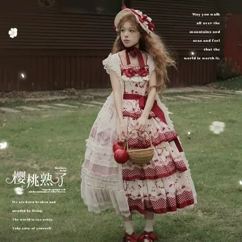 300 фунтов плюс размер Lolita Lolit платье sweetheart daily mid-length pastoral tea стиль милый ветер лёгкая юбка
