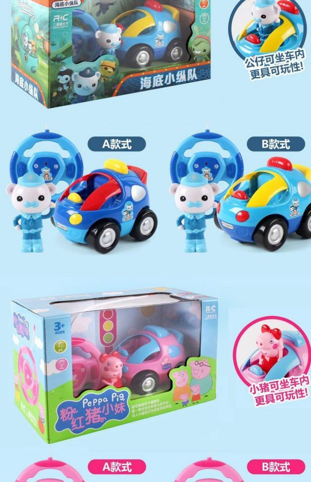 Doraemon kt mèo lợn Peggy dưới cột nhỏ Phim hoạt hình không dây điều khiển từ xa xe chiếu sáng đồ chơi trẻ em kháng sỉ đồ chơi trẻ em