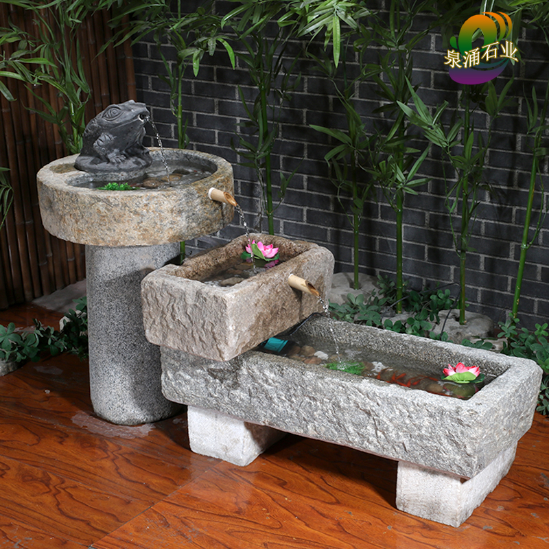 Old Stone Tank Fish Tank Stone Sink Raising Fish Pond Indoor Water View Balcony Landscape Building View Outdoor Patio Water Swing Piece