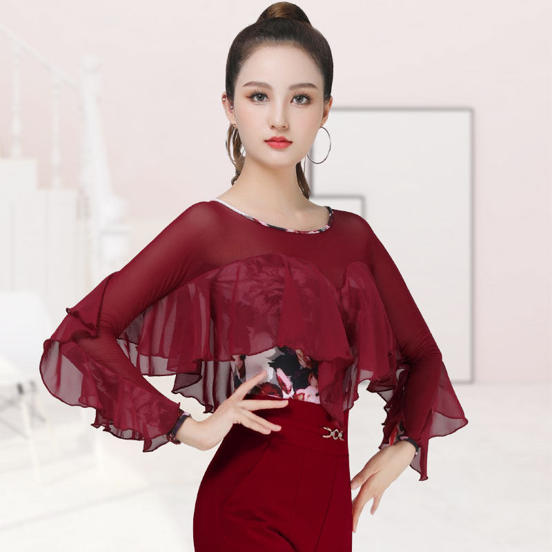 Danboro Waltz women dress elegant lotus leaf national standard dance dress