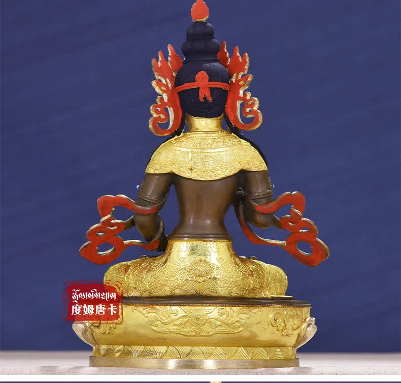Tg 佛像珍藏 度姆唐卡 金剛薩埵佛像藏傳密宗純銅鎏金銅像客廳擺件家用請神像