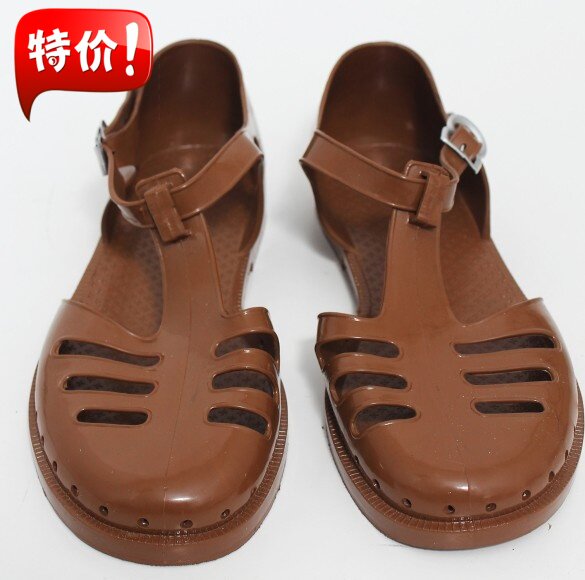 Men's Baotou sandals Old Vintage Retro Casual Beach Shoes Waterproof Plastic Roman Rubber Sandals-Taobao