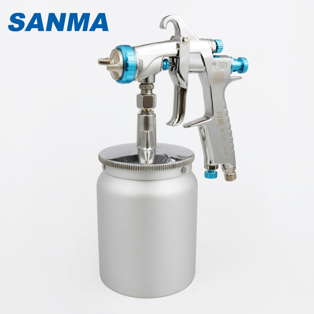 Original SANMA W-101 furniture finish paint pot spray gun car sheet metal paint gun pneumatic home improvement spray gun