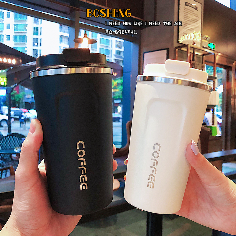 Korean version American minimalist vacuum stainless steel lovers insulated cup men and women Business and creative office with the hand coffee water
