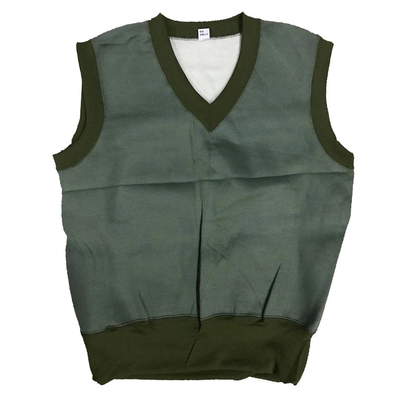 87 old suede waistcoat jacket head suede vest Spring autumn winter three-quarters Army Green old man warm and close waistcoat male