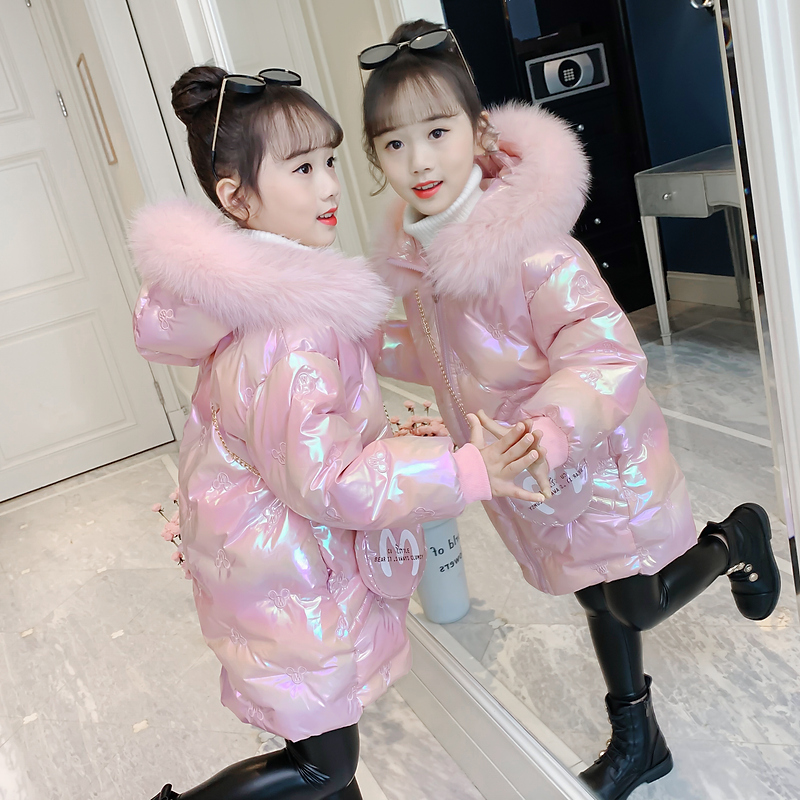 Girls' coat winter down padded jacket winter clothing 2021 new western style middle-aged children's padded jacket girl padded jacket autumn and winter