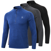 Stand collar sports long sleeve T-shirt men loose quick dry breathable running top fitness training sweat outdoor half zipper
