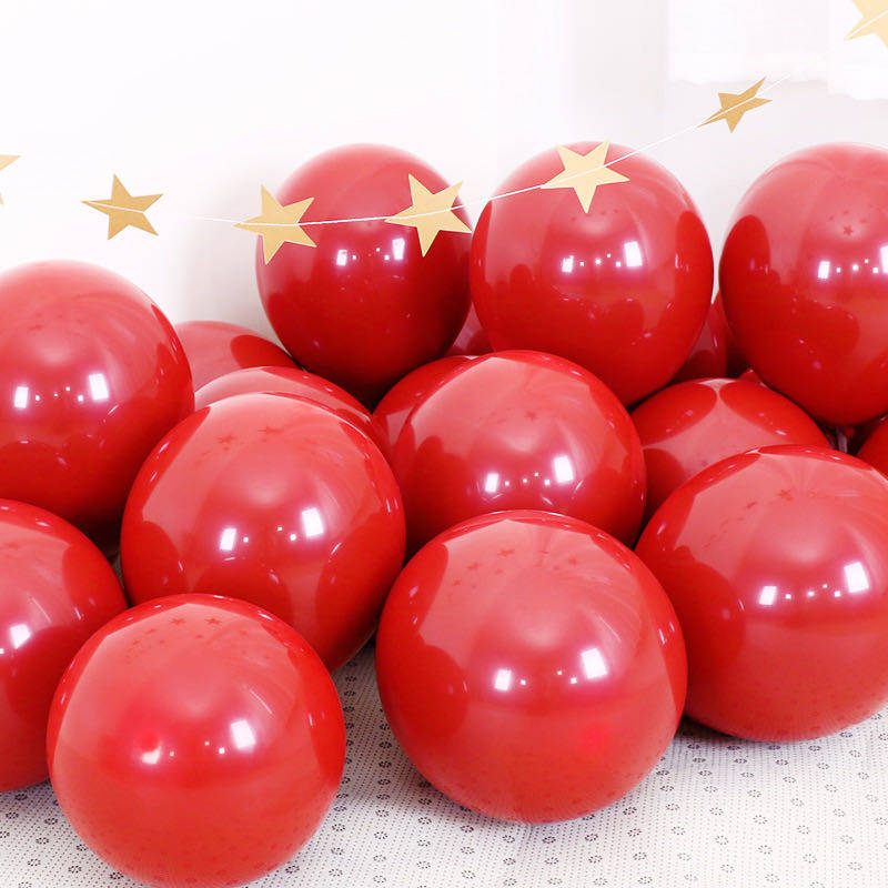 Ruby Red Balloon Double Net Red Wedding Annual Meeting Celebration Supplies Romantic Creative Decoration Wedding Birthday Party
