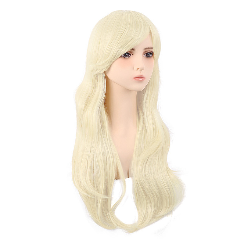 潼漫微卷cos假发：动漫角色一秒入戏，高温丝白金浅金色斜刘海，万用70cm头套，你值得拥有！-演出假发-淘宝好物网