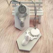 Silver charm creative aromatherapy expansion stone hexagonal elk head car Car Rearview mirror pendant decoration