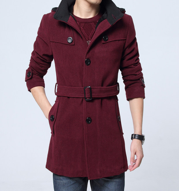 Mùa đông cộng với áo choàng nhung dày dài nam sinh viên Hàn Quốc Áo len mỏng Áo trẻ trung của Anh cardigan nam