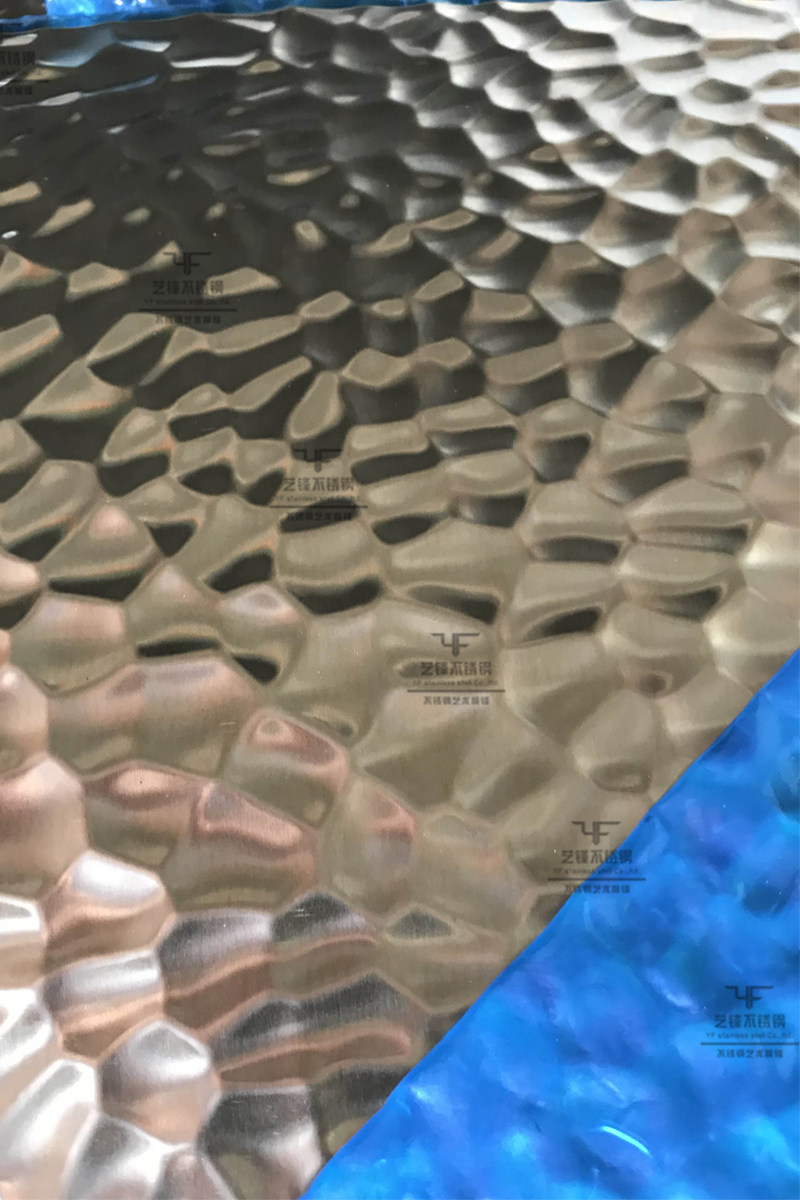 Stainless steel concave-convex plate embossed plate to do old red copper honeycomb plate hotel KTV background wall decorative plate design