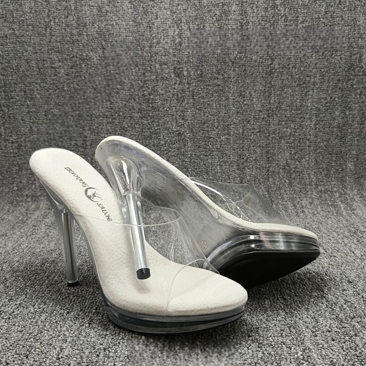 Front 2, Back 12, Genuine Leather, Non-Slip, Fitness Catwalk Competition Style, Ultra-Sexy Bikini Crystal High-Heeled Competition Shoes