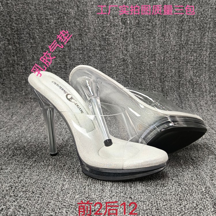 Front 2, Back 12 Latex Air Cushion Model Catwalk Fitness Standard Ultra-Sexy Bikini Crystal High Heels