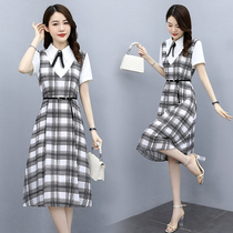 2021 summer products new silk dress female mulberry silk high end big brand casual striped plaid skirt