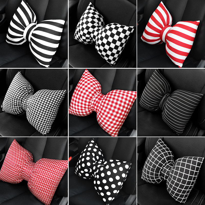 Car headrest rests with pillow Four Seasons cute and creative fabric Cervical Spine Pillow Car Pillow Car In-car Waist Support Neck Pillows-Taobao