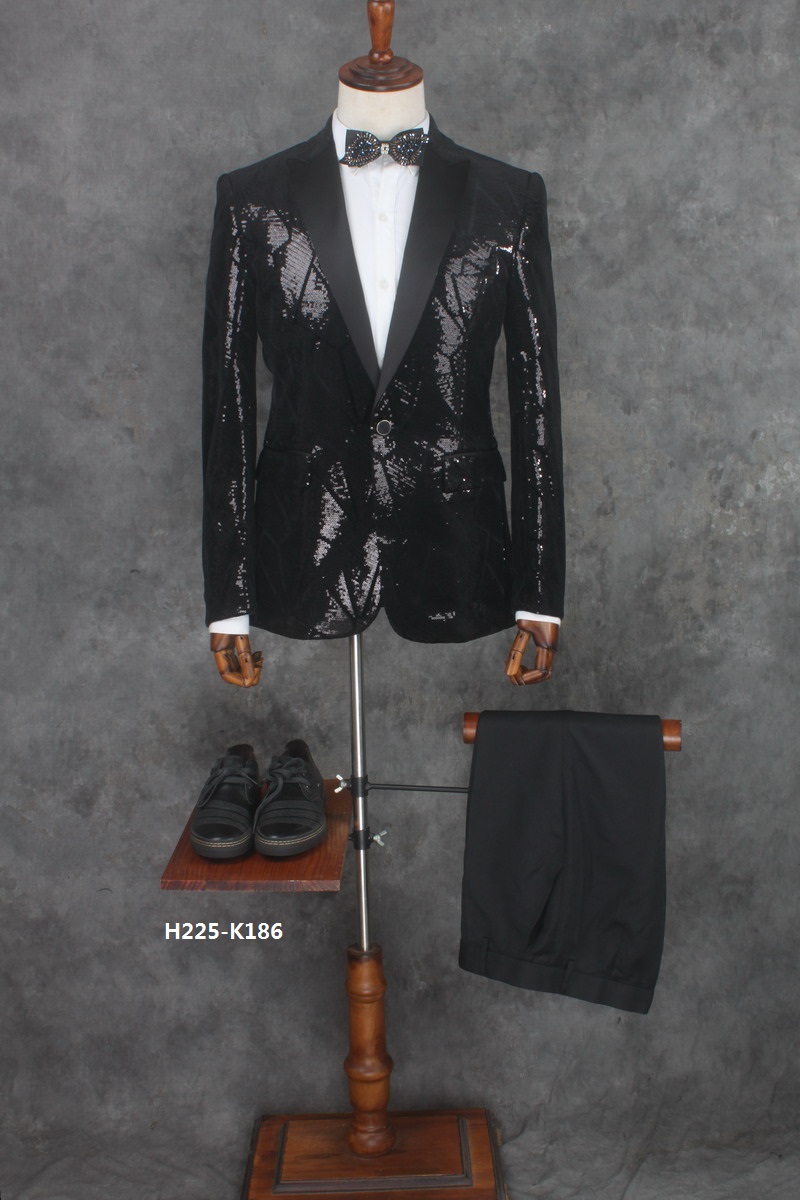 Trang phục nam Moderator Set Set sân khấu biểu diễn trang phục Lễ hội thường niên Tây trang trí cơ thể phù hợp với nam giới đồ vest nam
