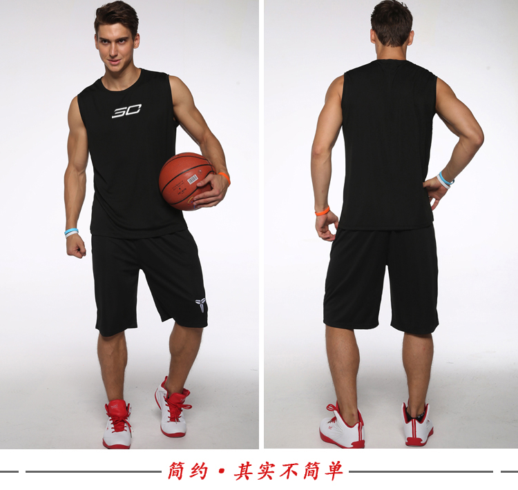 Sao NBA nhanh chóng làm khô bóng rổ vest nam kích thước lớn đào tạo nam lưới thể thao thoáng khí không tay T-Shirt shorts phù hợp với áo tank top