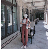 Zhou Ting TC Net red suit women Summer 2019 new high waist slim pants temperament striped vest two-piece set