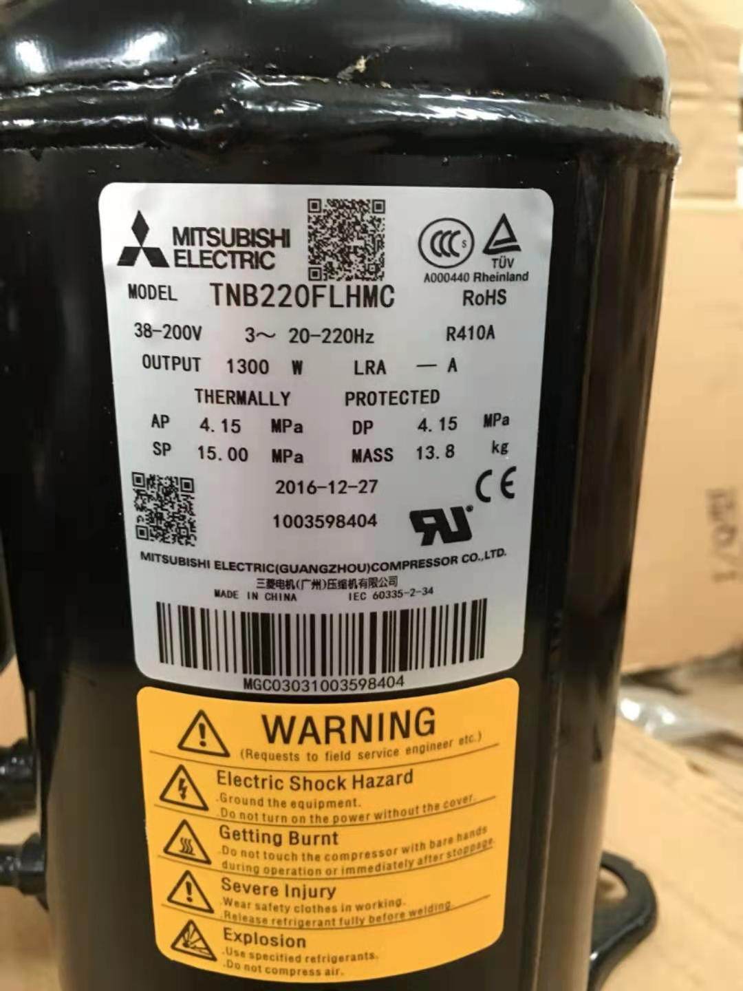 TNB220FPBMT New Mitsubishi DC Inverter Compressor TNB220FFEMC TNB220FLHMC