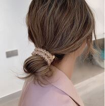 Taro purple headdress rubber band female ins tie the head rope female simple screen version Forest hair rope hair circle Korean version