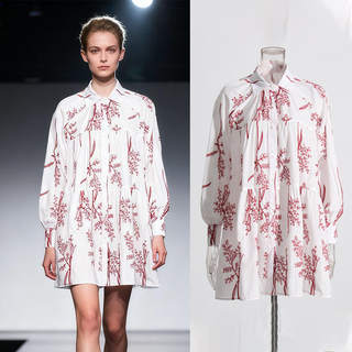 French bohemian shirt dress 2025 lapel long-sleeved embroidered loose slimming short dress