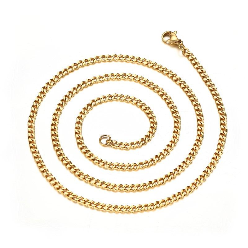 3mm stainless steel grinding chain black gold steel color 60cm necklace pendant with chain accessories NC-189