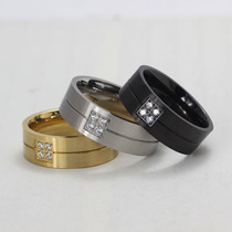 Factory jewelry direct Diamond frosted steel color titanium steel ring men and women fashion ring R-060S