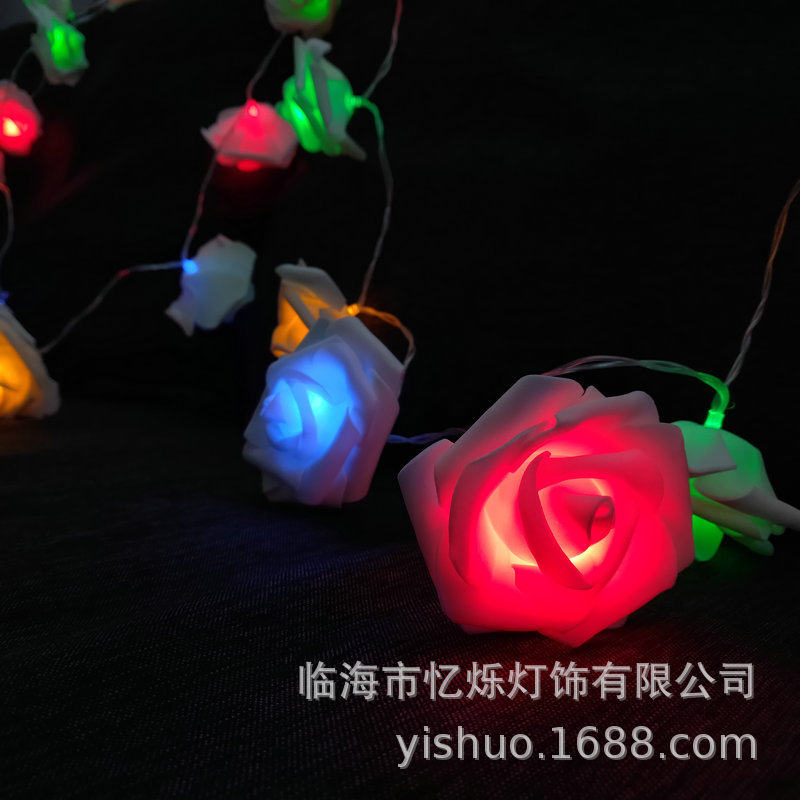 LED Festoons Rose Lanterns for Christmas Day Colorful Lights Wedding lights Decorative Lights Batteries LED Lights