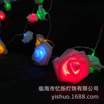LED lantern rose string Christmas color light flashing light wedding decorative light battery led light string