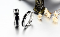 Factory direct selling trend ring titanium steel black couple ring couple ring jewelry CR-012