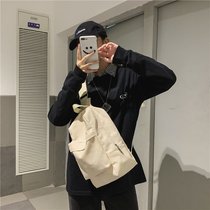 Mens crossbody chest bag crossbody shoulder bag Large capacity canvas shoulder bag for men and women Outdoor Sports Leisure backpack tide