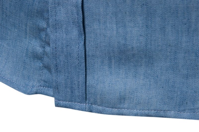 Heren spijkeroverhemd patchwork casual lange mouwen trendy_voghion.com
