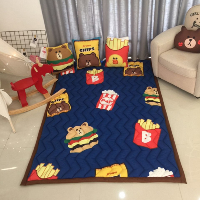 thảm bông bé con bò mat dày bé leo lên pad gấp máy giặt thảm trong phòng ngủ phòng nhà sống - Thảm sàn thảm xốp lót sàn cho bé