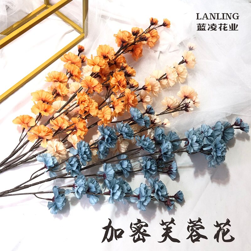 Simulation Encrypted Hibiscus Flowers Wedding On-site Road Leading Arrangement Silk Peony Flowers Living-room Decoration Book House Furnishing Flowers