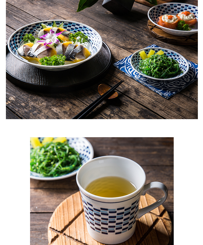 Japan imported porcelain ceramic tableware suit dishes suit household rice bowl dish dish dish 丨 Mosaic