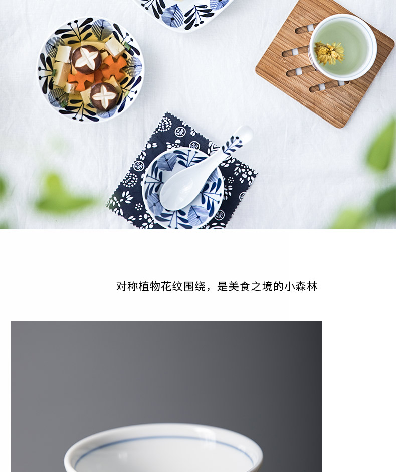 Tableware suit household Japanese imported from Japan and wind ceramic rice bowl dish dishes suit Orlando