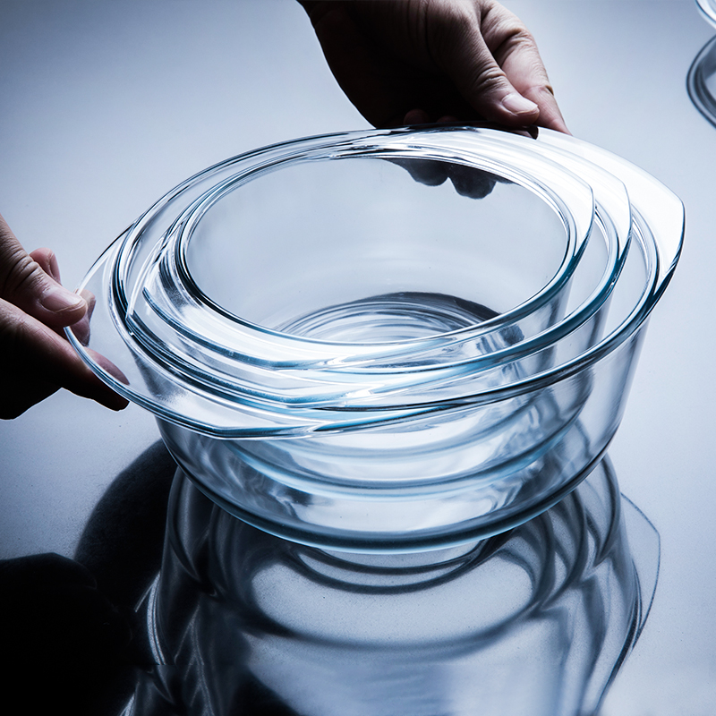 TaoDian large glass transparent tureen pickled vegetables salad bowl bowl practical household kitchen tureen suits for