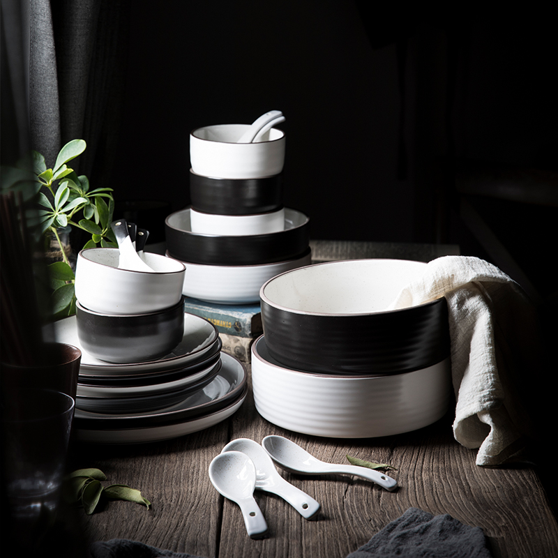 TaoDian dishes suit household ceramics tableware suit dishes chopsticks combination suit Japanese plate