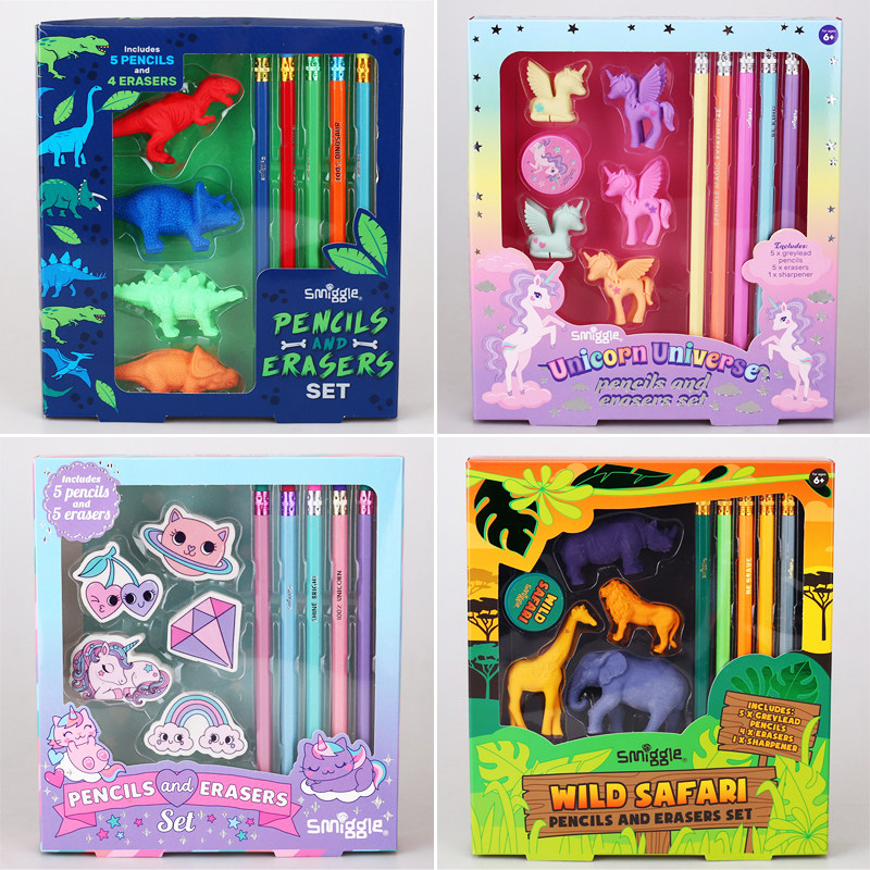 Direct Mail Spot Australia Smiggle Stationery Student Children Cute Animal Styling Rubber Gift Box Set