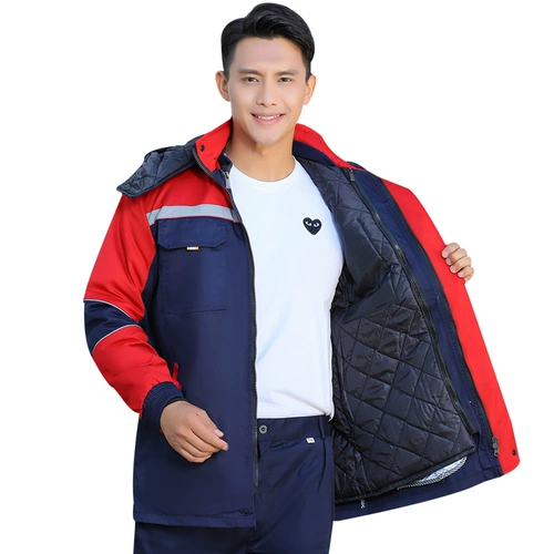 Зимняя рабочая одежда для мужского хлопчатобумажного пальто.