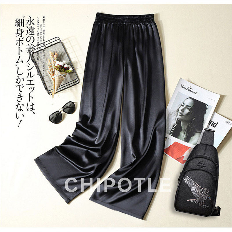 Korean Chipotle Acetate Satin Straight-Leg Pants for Men 2026 Summer Drapey Pearlescent Silky Wide-Leg Pants Trendy Brand